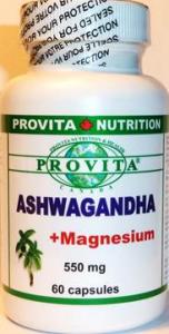 ASHWAGANDHA + Magneziu 550 mg/60 caps: Adaptogen