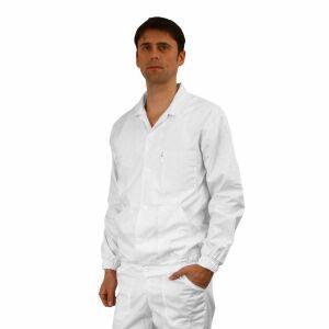 Bluza salopeta din tercot alb  [TEX 3T001]