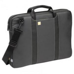 Nylon 17 inch Attaché, with accessory pocket, gray