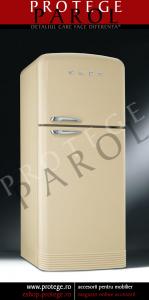 Combina frigorifica 80 cm model retro anii 50, crem, Smeg, FAB50P