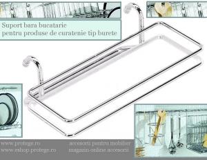 Suport cu polita plexiglas pentru burete bucatarie, crom lucios, KAD 148