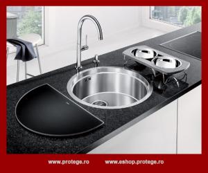 Chiuveta Blancoronis-U, inox natur, incorporabila, cu accesorii