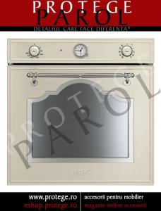 Cuptor electric multifunctional, 60 cm, crem/ butoane argintii, SMEG Italia, Linia Cortina, SC750PX-8