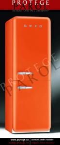 Combina frigorifica 60 cm model retro anii 50, portocaliu, Smeg, FAB32O7
