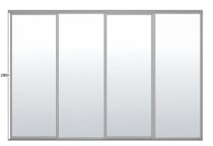 Usi glisante nedivizate OS ms-oglinda argintie- 4000x2500 mm, oferta