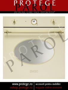 Cuptor gaz, 60 cm, crem/ butoane aurii, SMEG Italia, Linia Coloniale, SC800GVP9