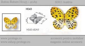 Buton fluture galben picatele H043