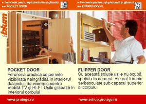 Set de 1usa pivotanta si glisanta POCKET DOOR Blum, L=500mm deschidere pe dreapta