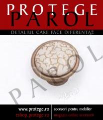 Buton antica firenze P07.01.A1.D1G, portelan avorio, cu model, 34/25