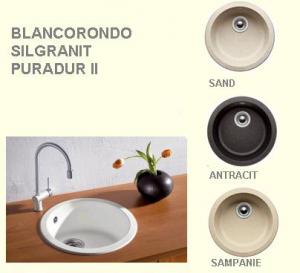 Chiuveta Blancorondo Silgranit PuraDur II, culori: SAND, ANTRACIT, SAMPANIE-oferta