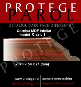 Cornisa MDF infoliat, finisaj antichizat, frezare Clasic1; 2 ml, pret/bucata