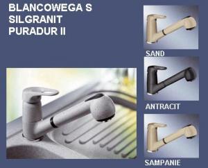 Robinet Blancowega S (cu dus) Silgranit PuraDur II, culori SAND, ANTRACIT, SAMPANIE-oferta