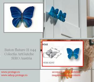 Buton fluture albastru H044
