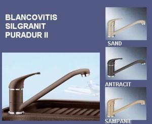 Robinet Blancovitis Silgranit PuraDur II, culori SAND, ANTRACIT, SAMPANIE-oferta