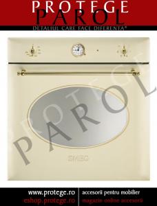 Cuptor electric multifunctional, 60 cm, crem/ butoane aurii, SMEG Italia, Linia Coloniale, SC850P-8