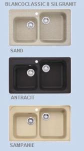 Chiuveta Blancoclassic 8 Silgranit PuraDur II, culori: SAND, ANTRACIT, SAMPANIE-oferta