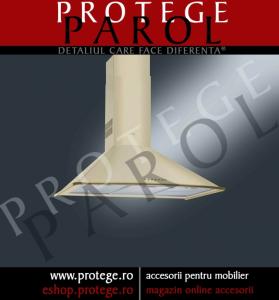 Hota de Perete 60 cm, crem/ butoane aurii, SMEG Italia, design Coloniale, KSE66P