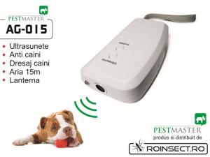 Dispozitiv cu ultrasunete pentru dresarea cainilor domestici sau alungarea celor agresivi - Pestmaster AG015 - 15 m