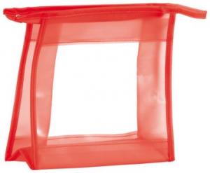 Portfard din PVC rosu cu fereastra transparenta
