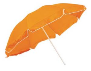 Umbrela de plaja cu 8 clini portocalii si suport metalic