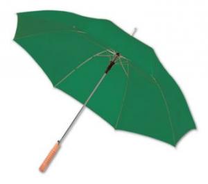 Umbrela verde  automata cu maner din lemn