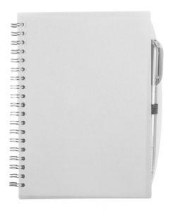 Notebook alb cu spira metalica si pix