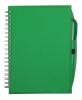 Notebook verde cu spira metalica si