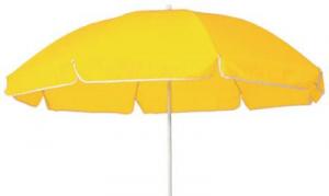 Umbrela de plaja cu 8 clini galbeni si suport metalic