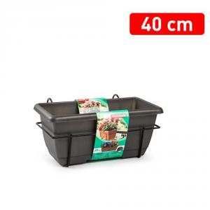 Set ghiveci cu suport metalic - 40 cm Antracit