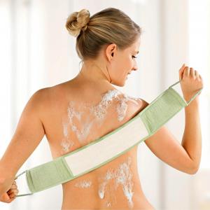 Burete de baie pentru exfoliere si masaj spate, 2 fete, 82 cm, Happymax