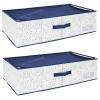 Set 2 cutii pliabile pentru depozitare sub pat, cu capac si maner, 70x40x18 cm, albastru