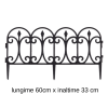 Set 4 elemente gard ornamental gradina-60x33cm-negru