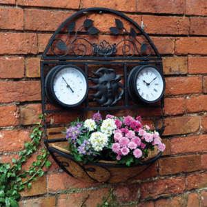 Ghiveci decorativ pentru perete - cu ceas si termometru