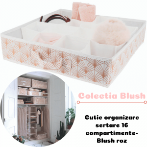 Cutie organizare sertare 16 compartimente-Blush roz