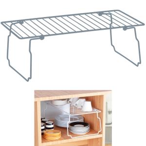 Raft organizator cu picioare pliabile 20 x45 cm, metal cromat