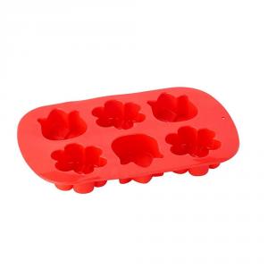 Forma de copt din silicon pentru prajituri Flori-Red
