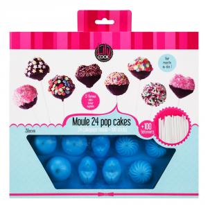 Forma silicon pentru 24 cake pops+120 bete-albastru