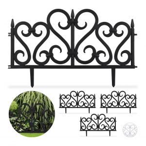 Gard decorativ gradina, pvc, 4 panouri -Ornament