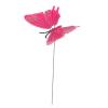Decoratiune gradina, plastic, fluture pe bat, roz, 70