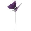 Decoratiune gradina, plastic, fluture pe bat, mov, 70 cm