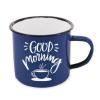 Cana emailata, good morning, 300 ml, 8 cm, albastru