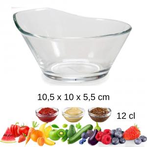 Bol oval de sticla pentru sosuri, ingrediente, aperitive 120 ml