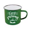 Cana emailata, Good Morning, 300 ml, 8 cm, verde