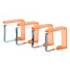 Set 4 cleme pentru fixare  fata de masa, 4,5x4,3 cm, portocaliu