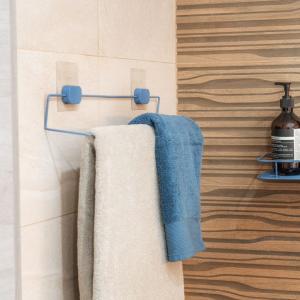 Suport de perete pentru prosoape, baie-bucatarie, autoadeziv, otel+ABS, waterproof, 50x9xH6 cm, Grena