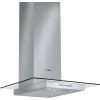 Hota Bosch DWA067A50, decorativa, latime 60 cm, capacitate maxima 680 mÂ³/h, 1 motor, 3 viteze + intensiv, filtre metalice, control cu butoane, inox, paravan sticla