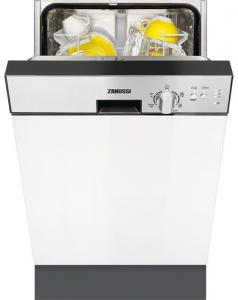 Masina de spalat vase Zanussi ZDN11002XA, Partial Incorporabila, Clasa A, 45 cm, 9 seturi, 5 programe, Control Electronic, Afisaj LED, Alb