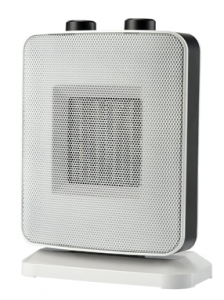 Radiator ceramic Heinner HCH-L1500WH, 2 trepte, termostat, 1500 W, element de incalzire ceramic, alb - negru