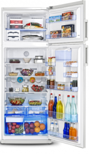 Frigider cu 2 usi Beko DDEN507MWD+, A+, No Frost, 350+90 L, Inaltime: 191.5 cm, Dozator Apa, Gri Sidef