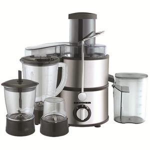 Storcator de fructe si legume Heinner Multimix HJBGC-400, 400 W,  blender, tocator, rasnita, negru-inox